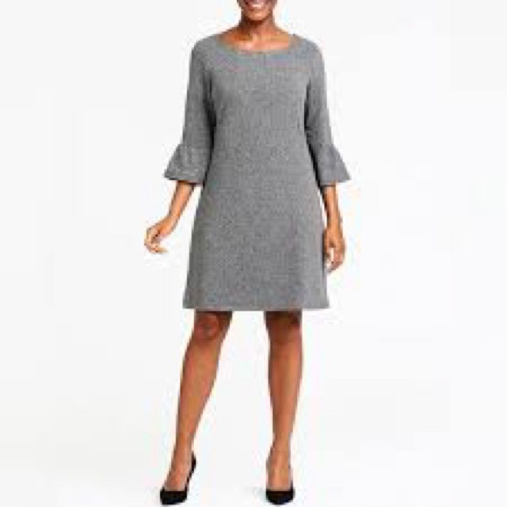 a.n.a. Womens Gray Dress Shift Bell Sleeves Classic SZ L NEW